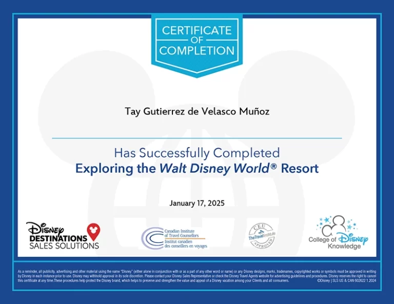 certificado-Disney world